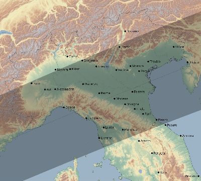 Map of the eclipse path across Italy on 07/21/2726