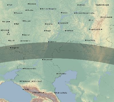 Map of the eclipse path across Russia on 07/21/2726