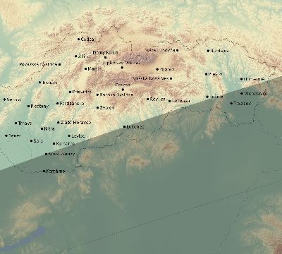 Map of the eclipse path across Slovakia on 07/21/2726