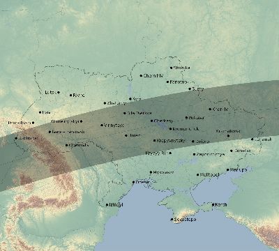 Map of the eclipse path across Ukraine on 07/21/2726