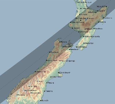 Map of the eclipse path across New Zealand on 05/31/2728