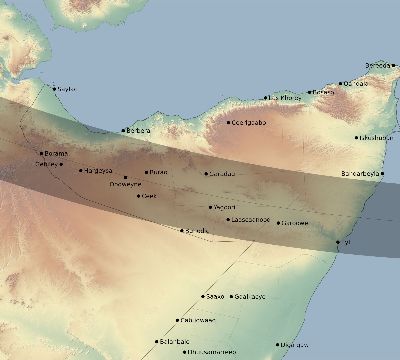Map of the eclipse path across Somalia on 11/23/2728