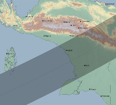 Map of the eclipse path across Indonesia on 05/20/2729