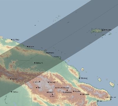 Map of the eclipse path across Papua New Guinea on 05/20/2729