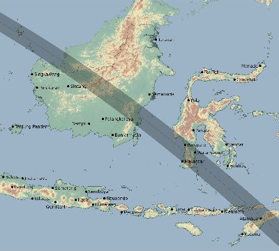 Map of the eclipse path across Indonesia on 11/13/2729