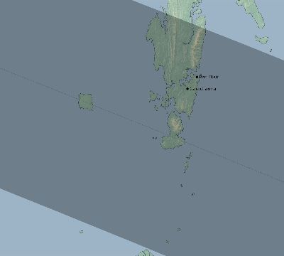 Map of the eclipse path across India on 11/13/2729