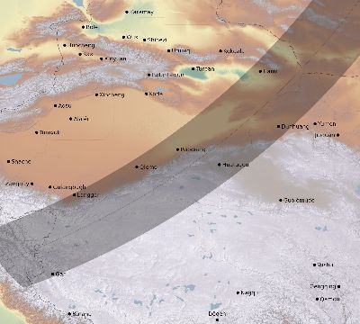 Map of the eclipse path across China on 05/09/2730