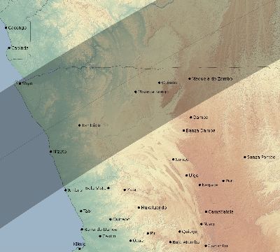 Map of the eclipse path across Angola on 03/18/2732