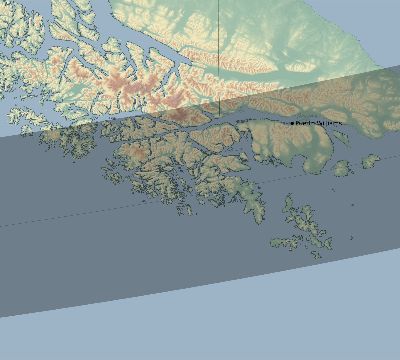 Map of the eclipse path across Chile on 03/18/2732