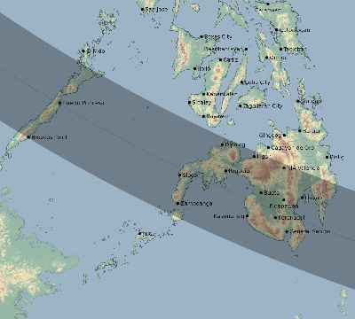 Map of the eclipse path across Philippines on 09/11/2732