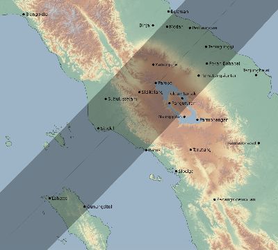 Map of the eclipse path across Indonesia on 03/08/2733