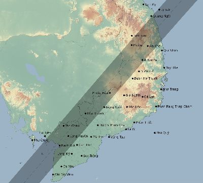 Map of the eclipse path across Vietnam on 03/08/2733