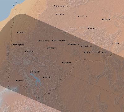 Map of the eclipse path across Uganda on 12/24/2736