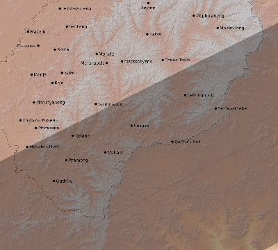 Map of the eclipse path across Lesotho on 06/20/2737