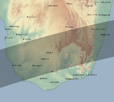 Map of the eclipse path across Madagascar on 06/20/2737