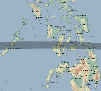 Map of the eclipse path across Philippines on 04/18/2740