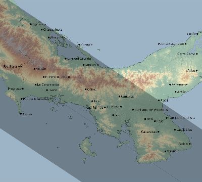 Map of the eclipse path across Panama on 10/12/2740