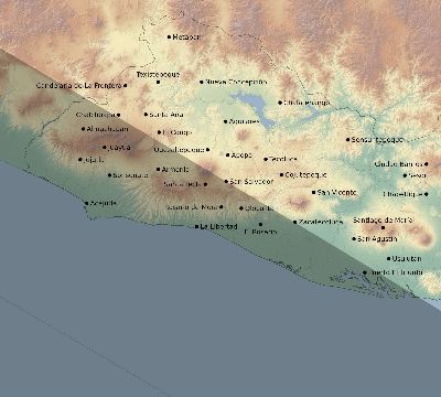 Map of the eclipse path across El Salvador on 10/12/2740