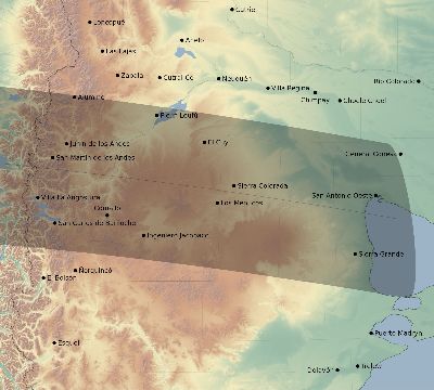 Map of the eclipse path across Argentina on 04/08/2741