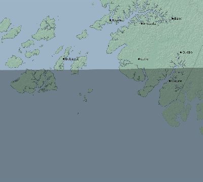 Map of the eclipse path across Guinea-Bissau on 02/16/2743