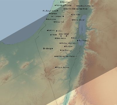 Map of the eclipse path across Israel on 02/16/2743