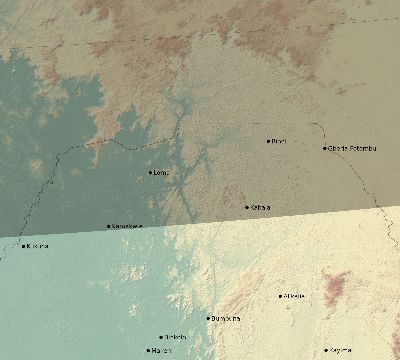 Map of the eclipse path across Sierra Leone on 02/16/2743