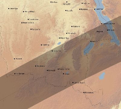 Map of the eclipse path across DR Congo on 02/05/2744