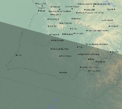 Map of the eclipse path across Paraguay on 02/05/2744