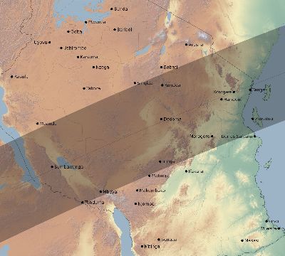 Map of the eclipse path across Tanzania on 02/05/2744
