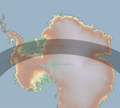 Map of the eclipse path across Antarctica on 01/24/2745