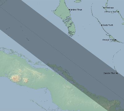 Map of the eclipse path across Bahamas on 12/04/2746
