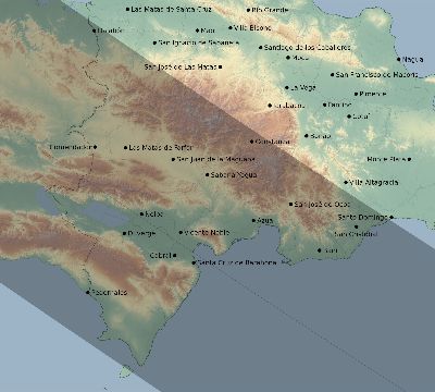 Map of the eclipse path across Dominican Republic on 12/04/2746