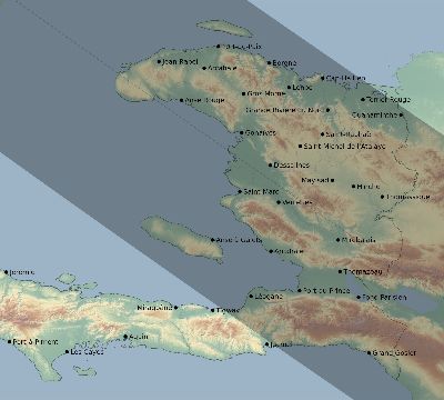 Map of the eclipse path across Haiti on 12/04/2746