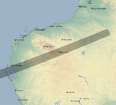 Map of the eclipse path across Australia on 11/24/2747
