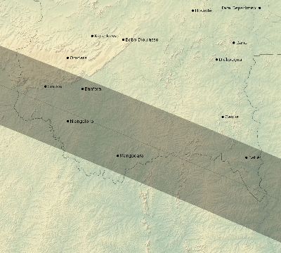Map of the eclipse path across Burkina Faso on 11/24/2747