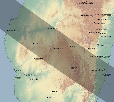 Map of the eclipse path across Madagascar on 11/24/2747