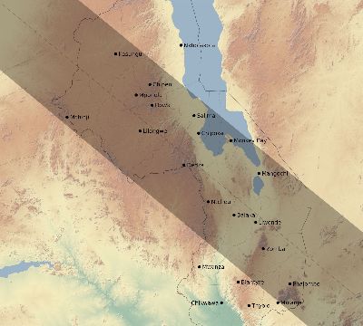 Map of the eclipse path across Malawi on 11/24/2747