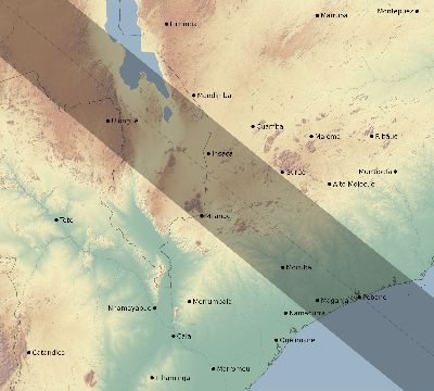 Map of the eclipse path across Mozambique on 11/24/2747