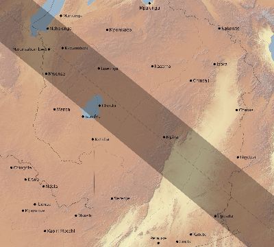 Map of the eclipse path across Zambia on 11/24/2747