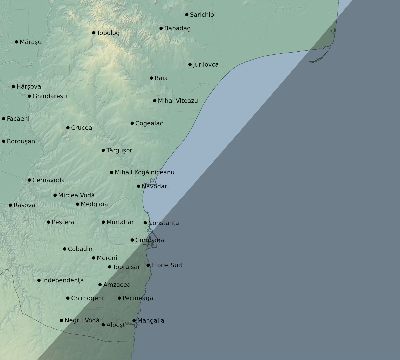 Map of the eclipse path across Romania on 05/19/2748