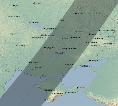 Map of the eclipse path across Ukraine on 05/19/2748