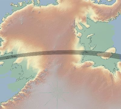 Map of the eclipse path across Antarctica on 11/13/2748