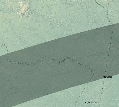 Map of the eclipse path across Colombia on 03/30/2750