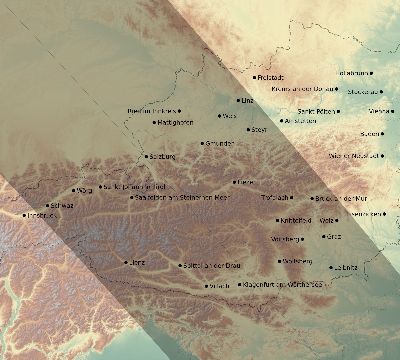 Map of the eclipse path across Austria on 09/22/2750