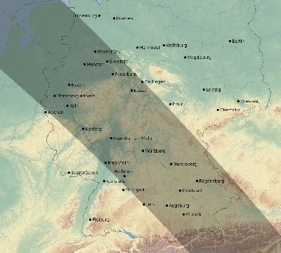 Map of the eclipse path across Germany on 09/22/2750