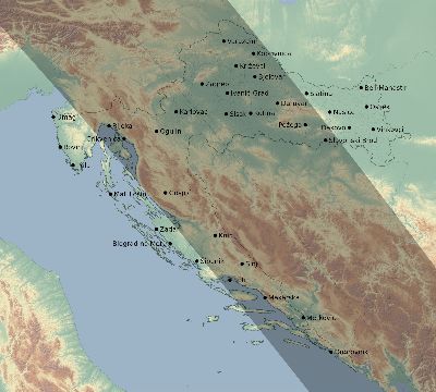 Map of the eclipse path across Croatia on 09/22/2750
