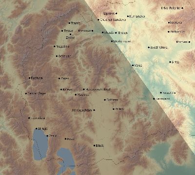 Map of the eclipse path across North Macedonia on 09/22/2750