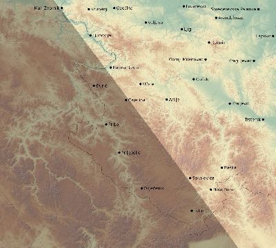 Map of the eclipse path across Serbia on 09/22/2750