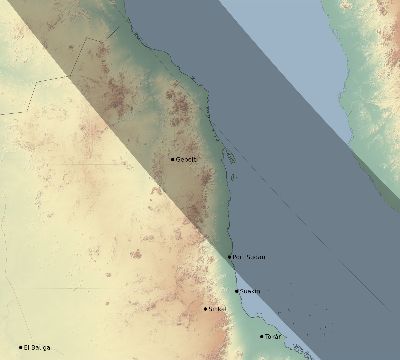Map of the eclipse path across Sudan on 09/22/2750