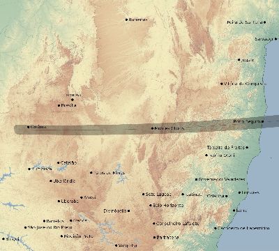Map of the eclipse path across Brazil on 03/19/2751